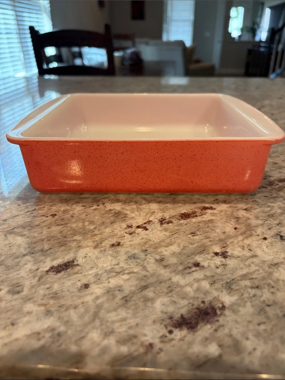 Vintage Pink Flamingo Pyrex Baking Dish with White Interior